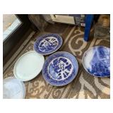 MADE IN EUROPE BLUE AND WHITE PLATES AND LINERS