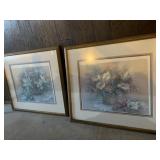 FLOWER PRINTS FRAMED 22 X 25