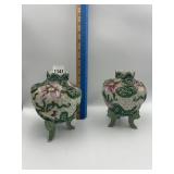 ANTIQUE PAIR OF MATCHING VASES 6.25 INCHES HIGH