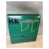 ROOM ESSENTIALS WHITE & GREEN ACCENT TABLE NIB