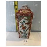 HAND PAINTED PORCELAIN BUD VASE 8.5"H