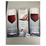 GENUINE FRED SAUCED MEASURING WINE GLASS NIB X3