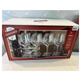 SHANNON CRYSTAL GOBLETS SET OF 8 NIB