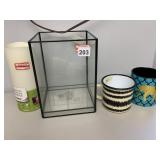 GLASS DISPLAY CUBE FROM THRESHOLD AND FLAMELESS