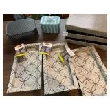 SMALL STORAGE BOXES & MIRRORED JEWELRY BOX