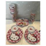 HELLO KITTY PLASTIC PLATES & CUPS NIB
