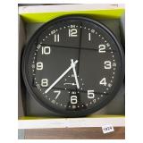 THRESHOLD BLACK SATIN WALL CLOCK