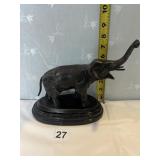 METAL ELEPHANT ON STAND TRUNK IN AIR