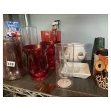 MARBLE CANDLE HOLDER VASES ETC.