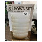 NEW INBOX 6 PIECE CERAMIC BOWL SET