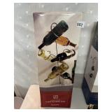 BROOKSTONE CHROME PLATED 6-BOTTLE WINE TREE NIB