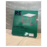 ROOM ESSENTIALS WHITE & PINK ACCENT TABLE NIB