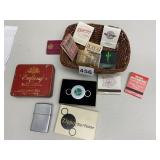 ZIPPO LIGHTER AND ASSORTED MATCHES
