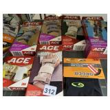 ACE WRIST STABILIZERS, KNEE SUPPORT, ARM SLEEVE