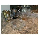 TWO WINE BOTTLE HOLDERS, WOOD PEDESTAL