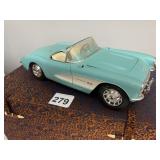 TURQUOISE CHEVY CONVERTIBLE CAR BURAGO MODEL CAR