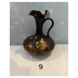 NICE HAND PAINTED B & H BRASS VASE 5.5"H