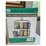 6 PC MUG SET W/ STAND