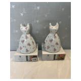 PAIR OF SHABBY CHIC PORCELAIN NIGHTLIGHTS NEW