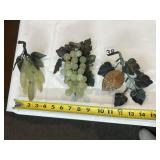 CARVED JADE CLUSTERS INCLUDING GRAPES