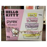 HELLO KITTY PYREX, 10 PC CONTAINER SET NIB