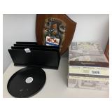LETTER SORTERS, CANDLE STAND, GANNON PLAQUE,