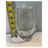ETCHED BIRD VASE SIGNED
