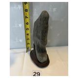 UNIQUE ROCK WITH CARVED BASE 8"H