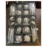 NEW IN BOX SILVER CHRISTMAS ORNAMENTS