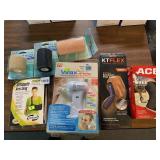ACE KNEE SUPPORT, ATHLETIC BANDAGES, ARM SLING,