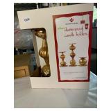 SHATTERPROOF CANDLE HOLDERS 3 PIECE SET NIB