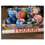 KIDS INFLATABLE BALLS & FERRARI POSTER
