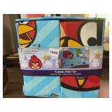 FLANNEL ANGRY BIRDS SHEET SET TWIN