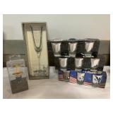 3 MARBLE CANDLE PEDESTALS, OIL LAMP, CRANBERRY
