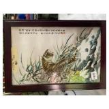 LACHA TIGER PICTURE OPALESCENT GLASS WITH STAND