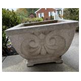 2 MATCHING CEMENT PLANTERS 14" W X 14" D X 10" H