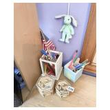 ASIAN RIVER SCENE BURNED TRINKET BOXES, PENCIL