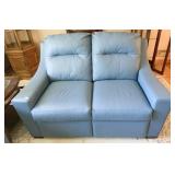 AMERICAN LEATHER LOVESEAT SLATE BLUE 59" W X 37"