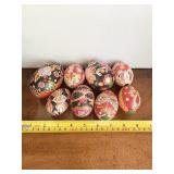 8 HAND MADE UKRAINIAN EASTER EGGS W/ FOLK DESIGNS