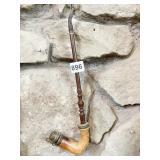 GERMAN LONG NECK PIPE CARVED 14" LONG