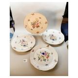HEREND DINNER PLATES FRUITS AND FLOWERS PATTERN