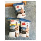 3 NEW PACKS OF HANES WHITE BRIEFS, SZ MEDIUM