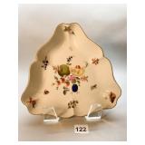 TRIANGLE HEREND DISH FRUIT AND FLOWER PATTERN 10"