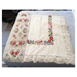 BRIGHTLY COLORED EMBROIDERED TABLECLOTH AND