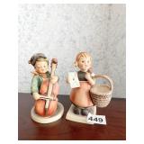 2 HUMMELS, BOY WITH CELLO AND GIRL WITH LETTER