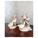 2 HUMMELS MARKED WESTERN GERMANY 1948, GOOSE GIRL