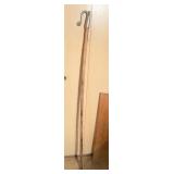 LONG WALKING STICK UNUSUAL TOP METAL TOP