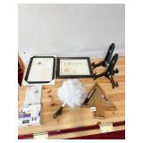 FRAMES, PICTURE EASELS, LIGHT BULBS, DUSTER,
