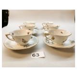HEREND CHINA DEMITASSE CUP/SAUCERS