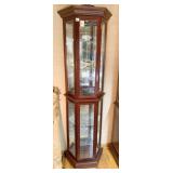 CHERRY CURIO CABINET WITH GLASS SHELVES 76"H X